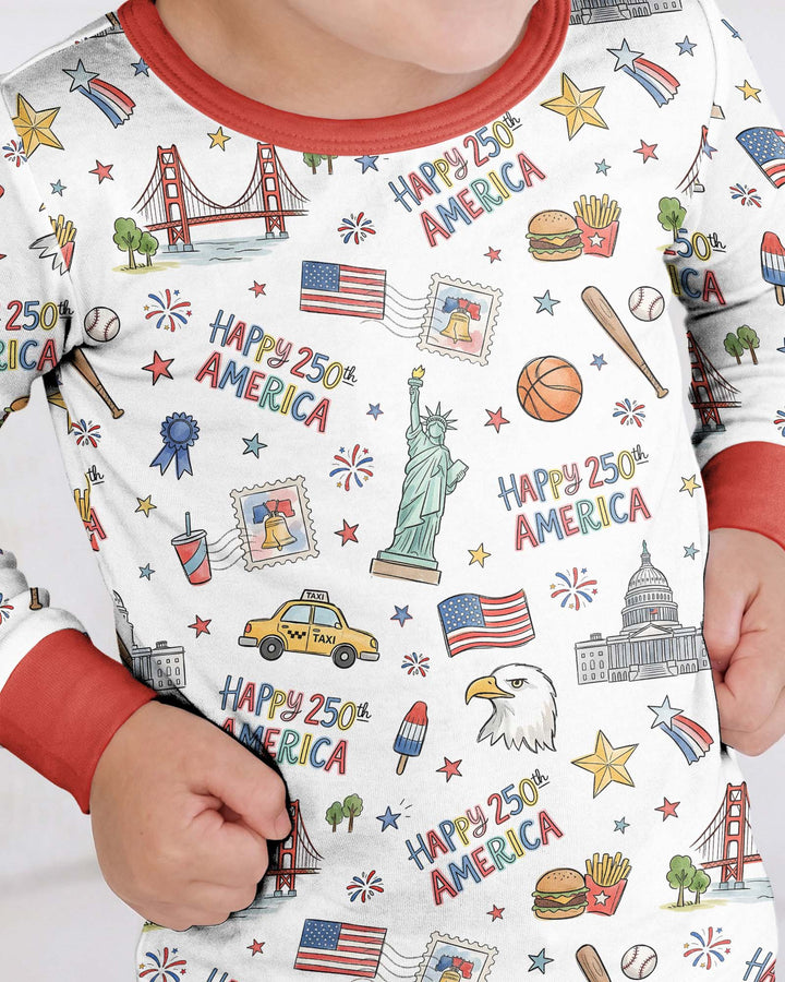America 250 Celebration Bamboo Two Piece Long Sleeve Pajama Set