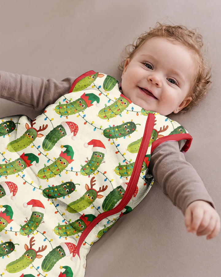 Cheerful Christmas Pickle Bamboo Sleep Bag