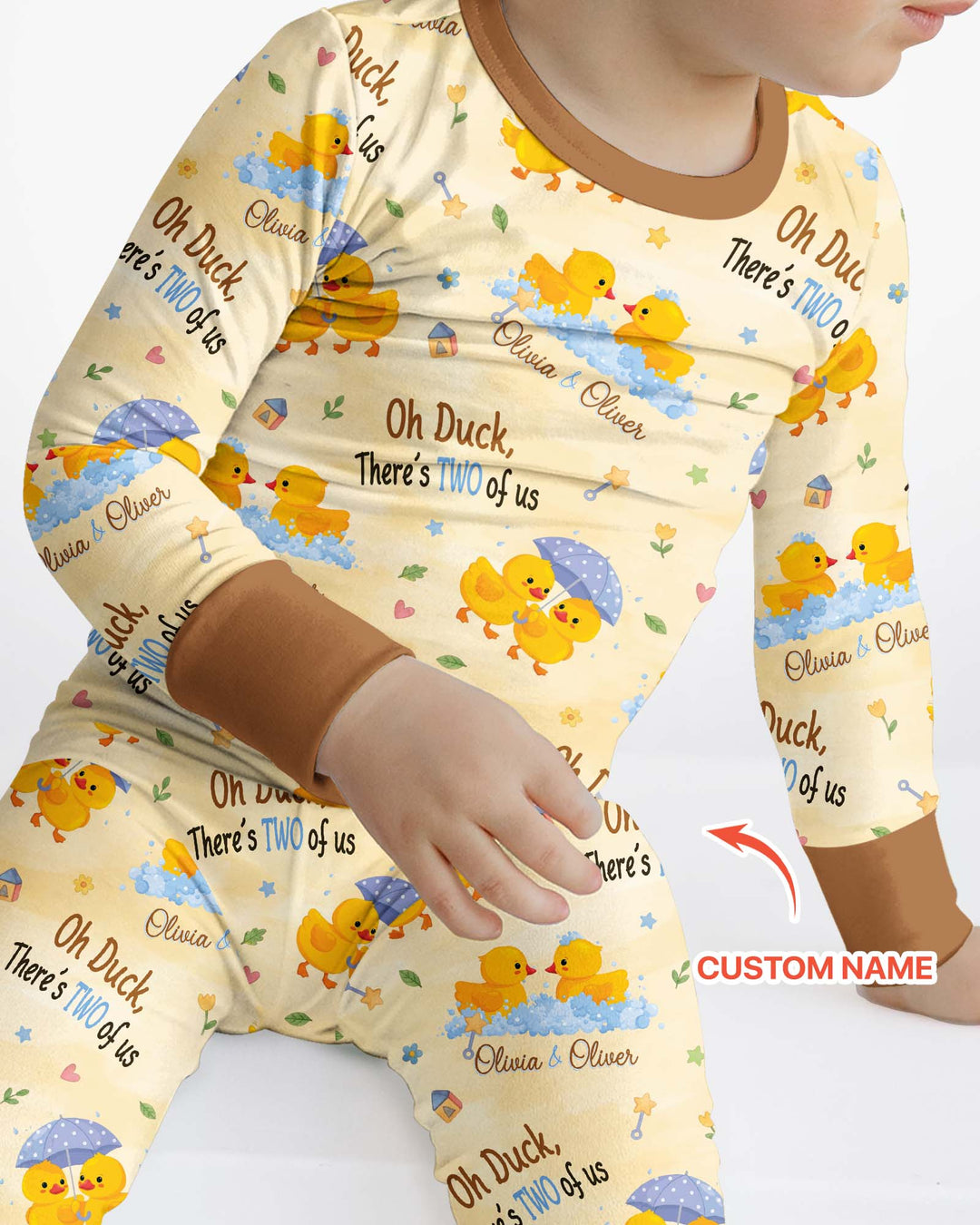 Oh Duck There's Two Of Us Twin Bamboo Two Piece Long Sleeve Pajama Set
