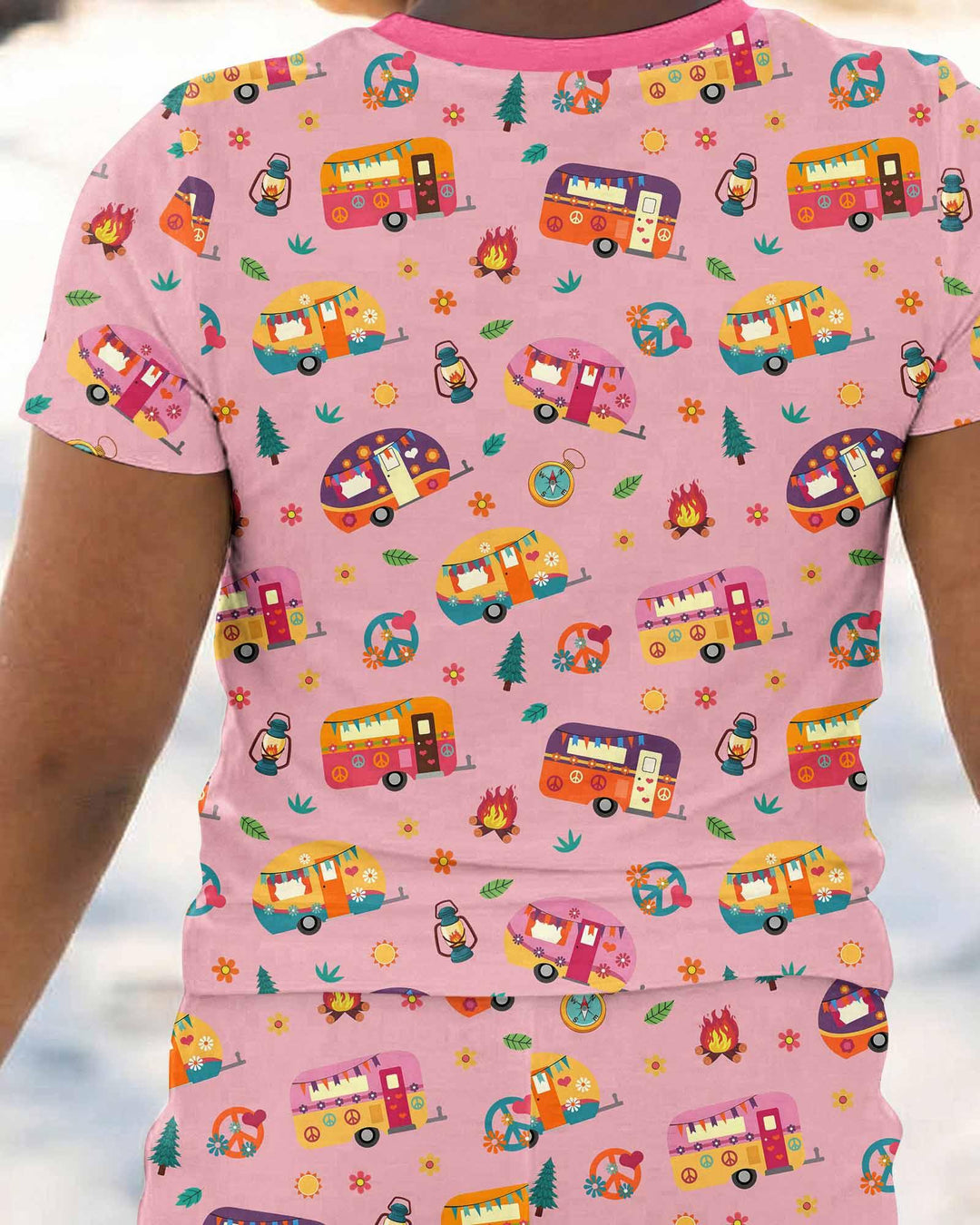 Happy Little Camper Bamboo Two Piece Short Sleeve Pajama Set