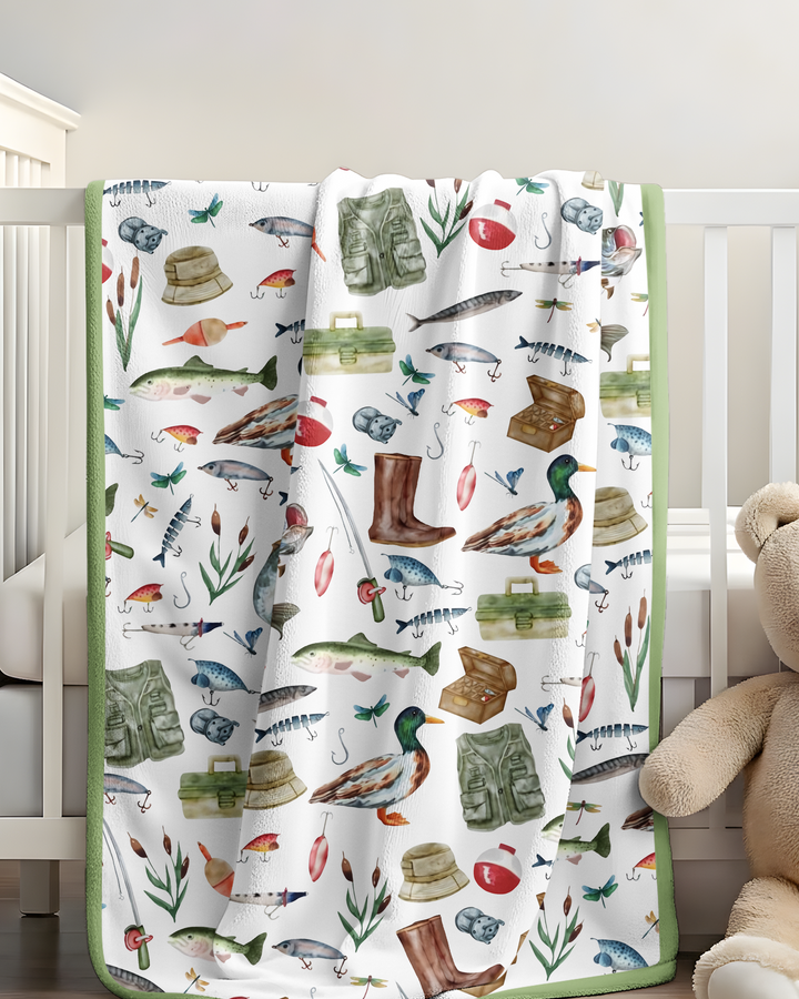 Daddy's Fishing Buddy Daddy& Me Matching Bamboo Blanket