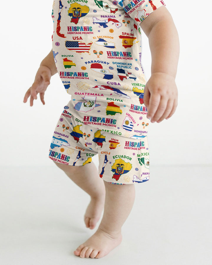 Template Bamboo Two Piece Short Sleeve Shorts Pyjamas Set