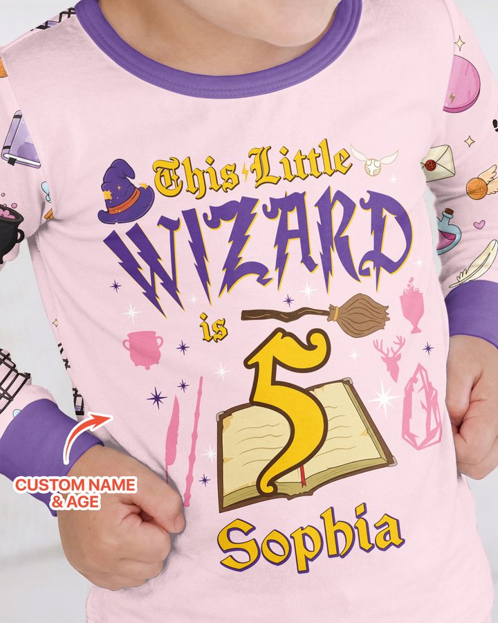 Personalized Birthday Wizard  Bamboo Two Piece Long Sleeve Pajama Set