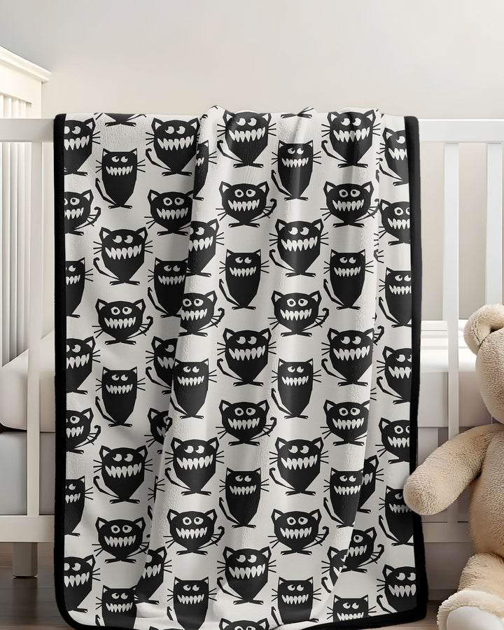 Halloween Monster Cats Bamboo Blanket