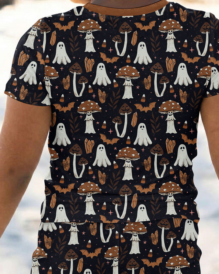 Retro Halloween Whimsy Bamboo Two Piece Short Sleeve Pajama Set
