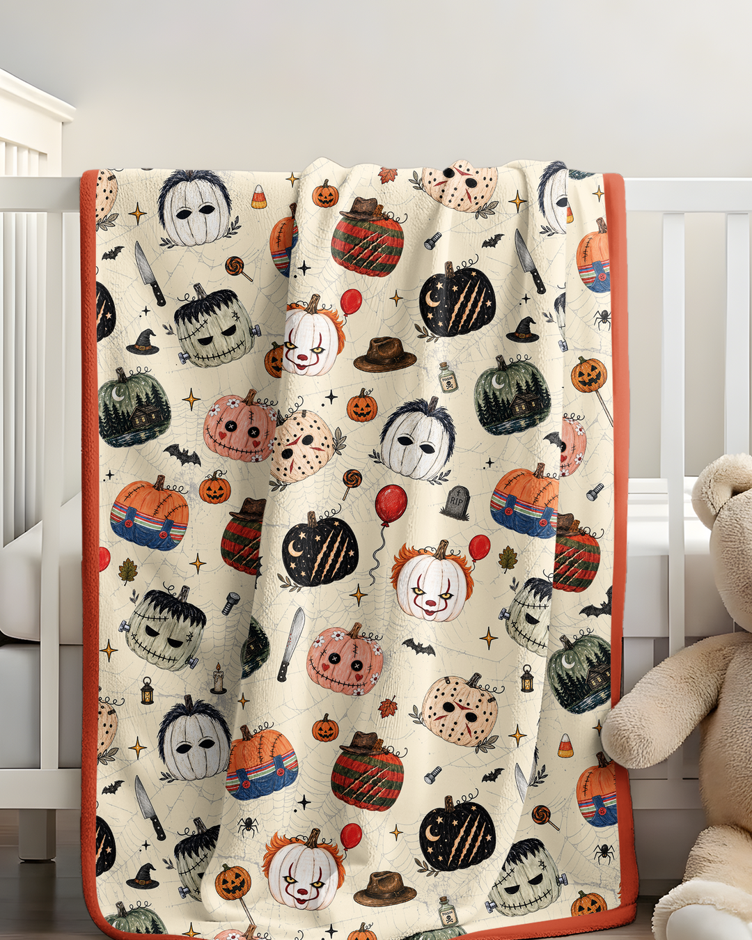 Horror Movie Pumpkins Bamboo Blanket