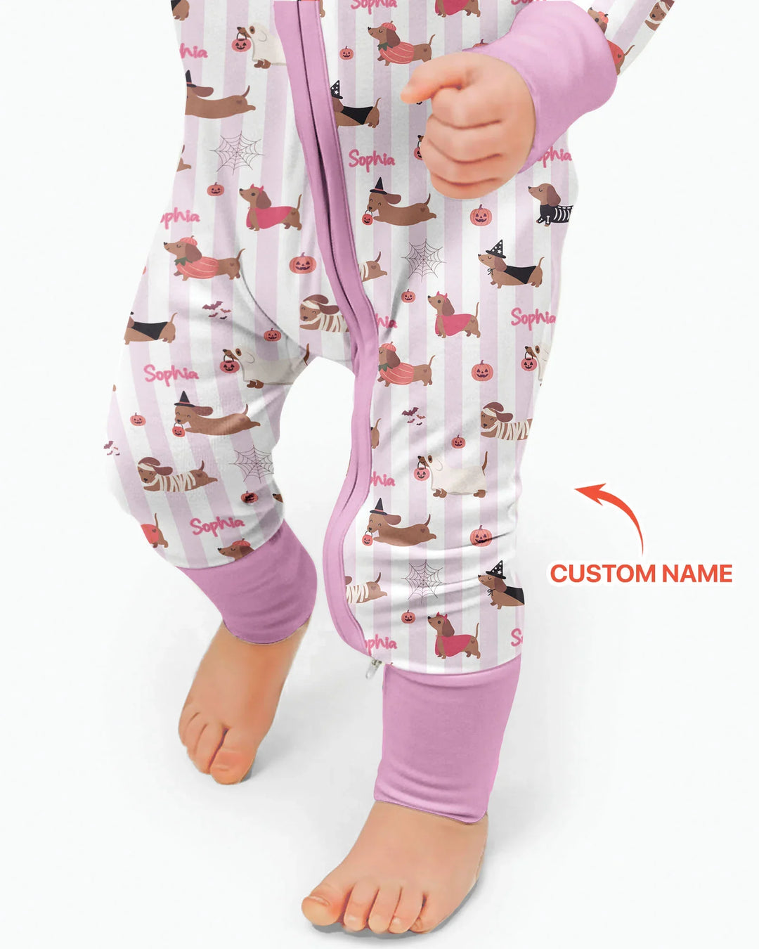 Custom Name Boo Crew Halloween Dachshund  Bamboo Convertible Zippy