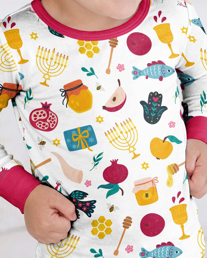 Shanah Tovah Party Bamboo Two Piece Long Sleeve Pajama Set