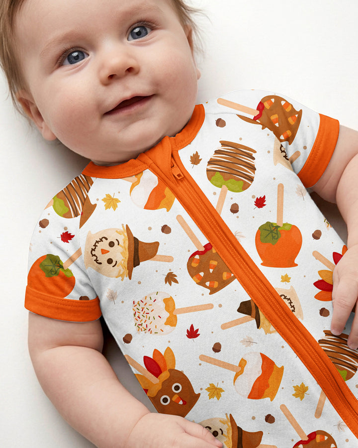 Fall Caramel Apple Family Matching Bamboo Shorty Zippy