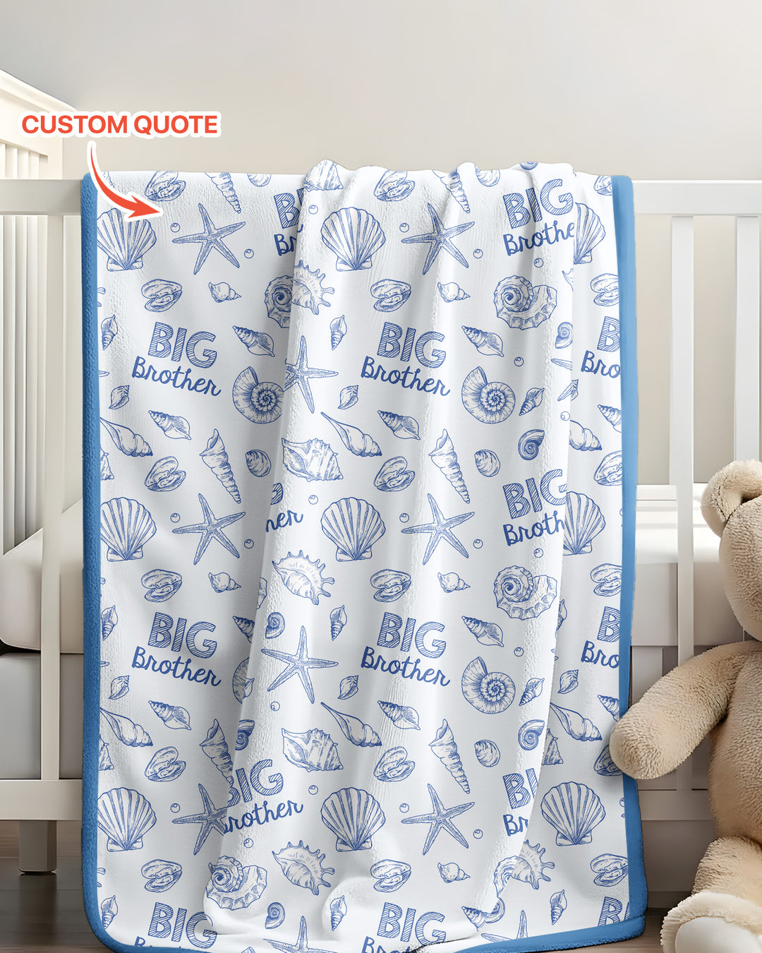 Coquette Seashell Matching Sibling Bamboo Blanket