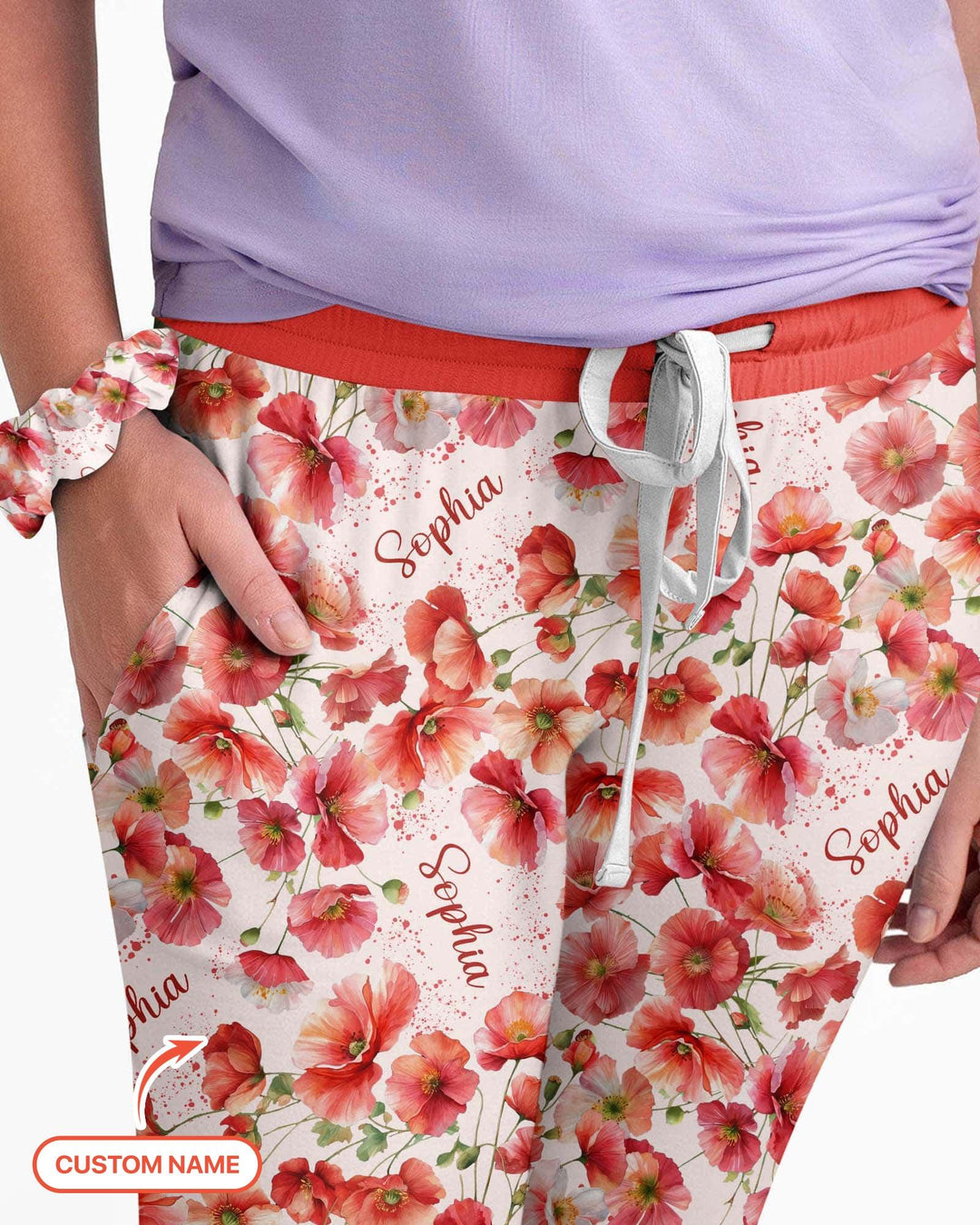 Custom Name Birth Month Flowers Bamboo Women Pajama Set