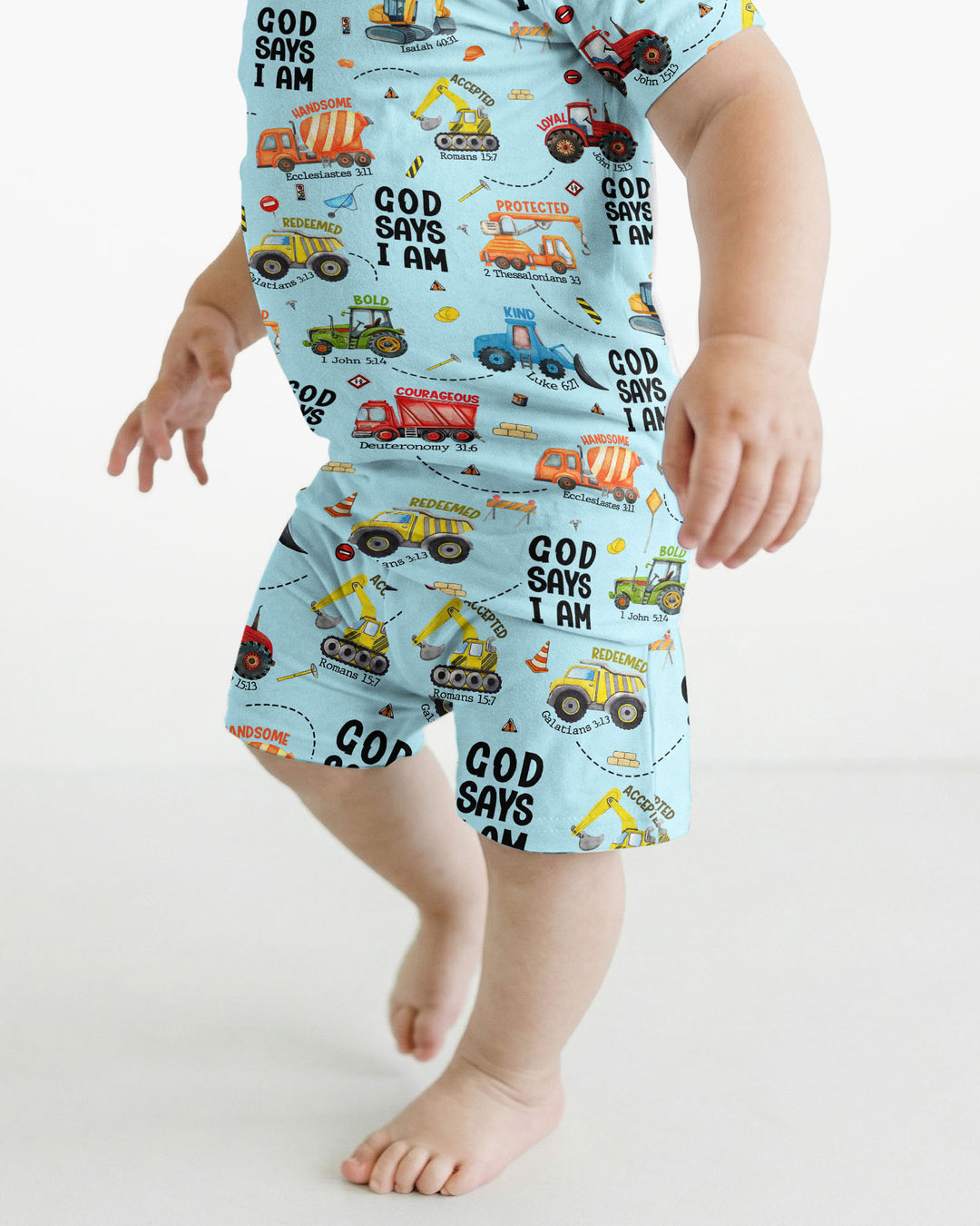 God Says I Am Boy Bamboo Two Piece Short Sleeve Shorts Pyjamas Set
