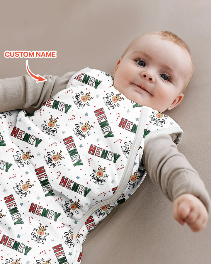 Custom Name "My First Christmas 2026" - Bamboo Sleep Bag (S)