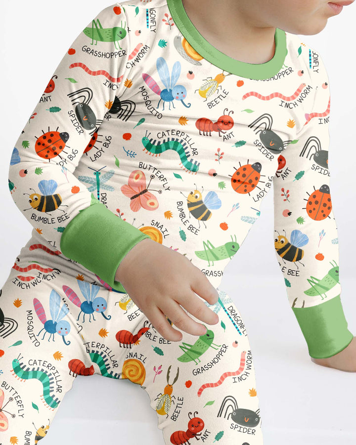 Bug Field Guide Bamboo Two Piece Long Sleeve Pajama Set