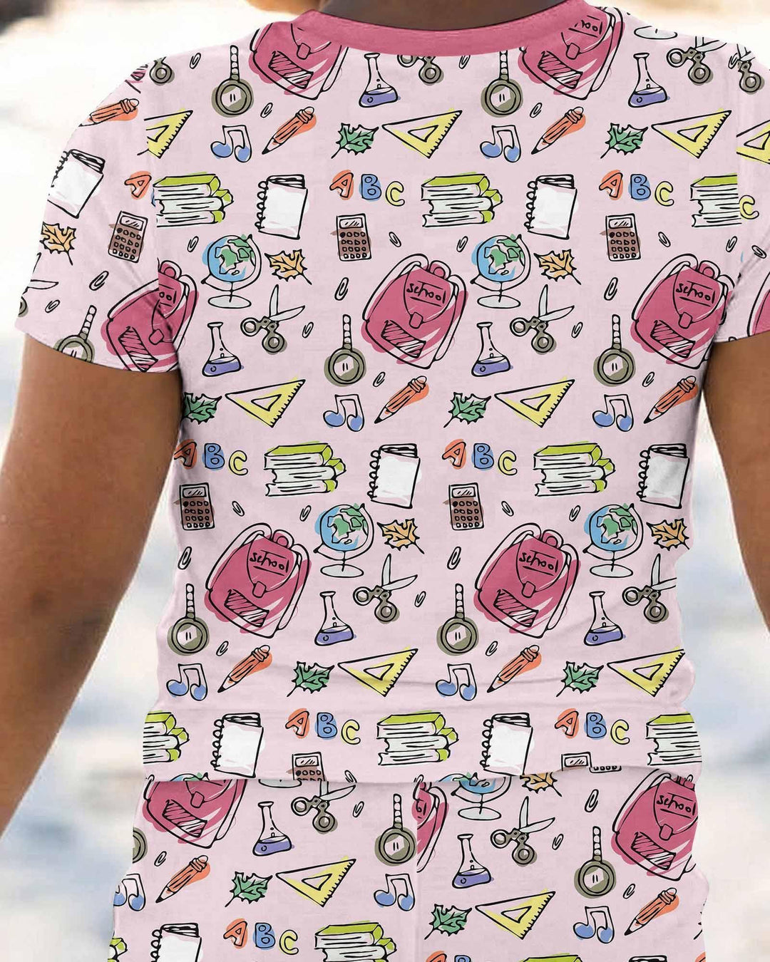 Doodle School Days Bamboo Two Piece Short Sleeve Pajama Set