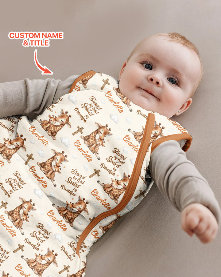 Custom Name Blessed By God Spoiled By Grandma Bamboo Sleep Bag
