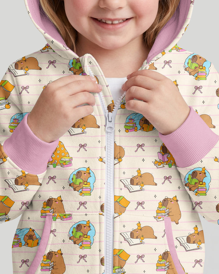 Sweet Study Capy Bamboo Zip Hoodie