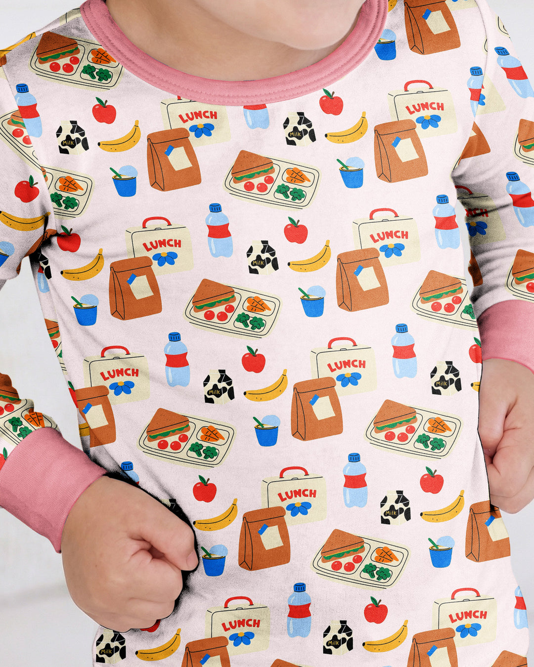 Happy School Lunch Bamboo Two Piece Long Sleeve Pajama Set