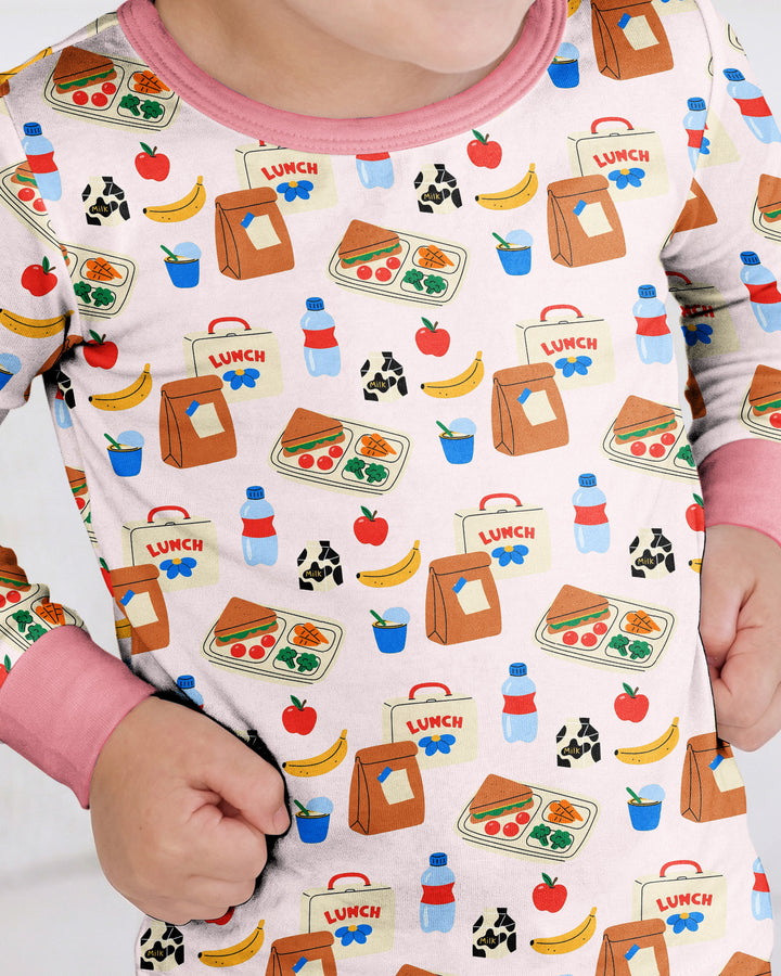Happy School Lunch Bamboo Two Piece Long Sleeve Pajama Set