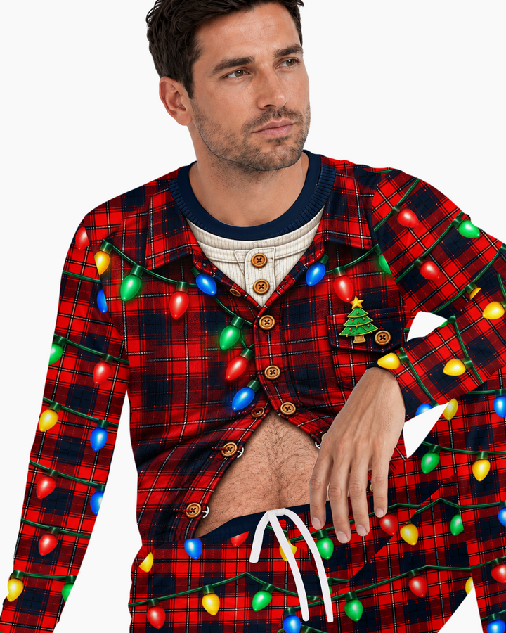 Personalized Funny Christmas Bamboo Men's Pajama Set