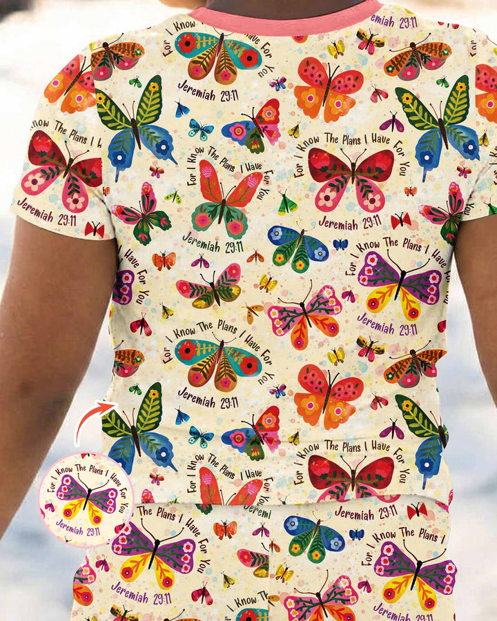 For I Know The Plans I Have For You Bamboo Two Piece Short Sleeve Pajama Set