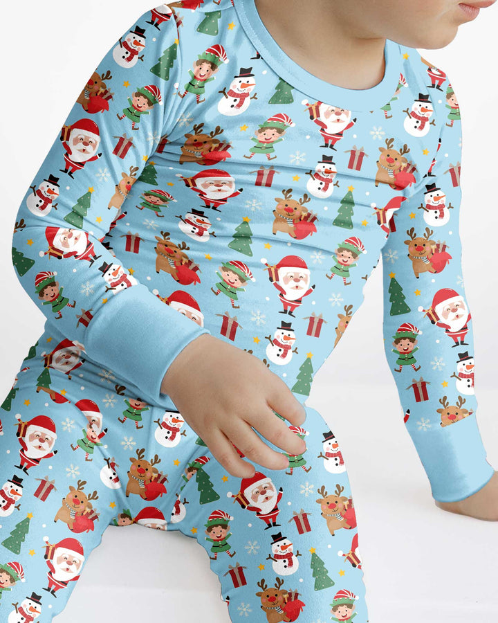 Jolly Holiday Friends Bamboo Two Piece Long Sleeve Pajama Set