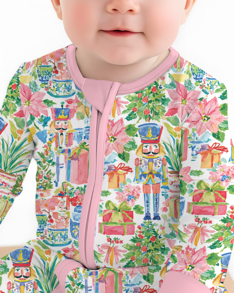 Watercolor Nutcracker Holiday Bamboo Convertible Zippy