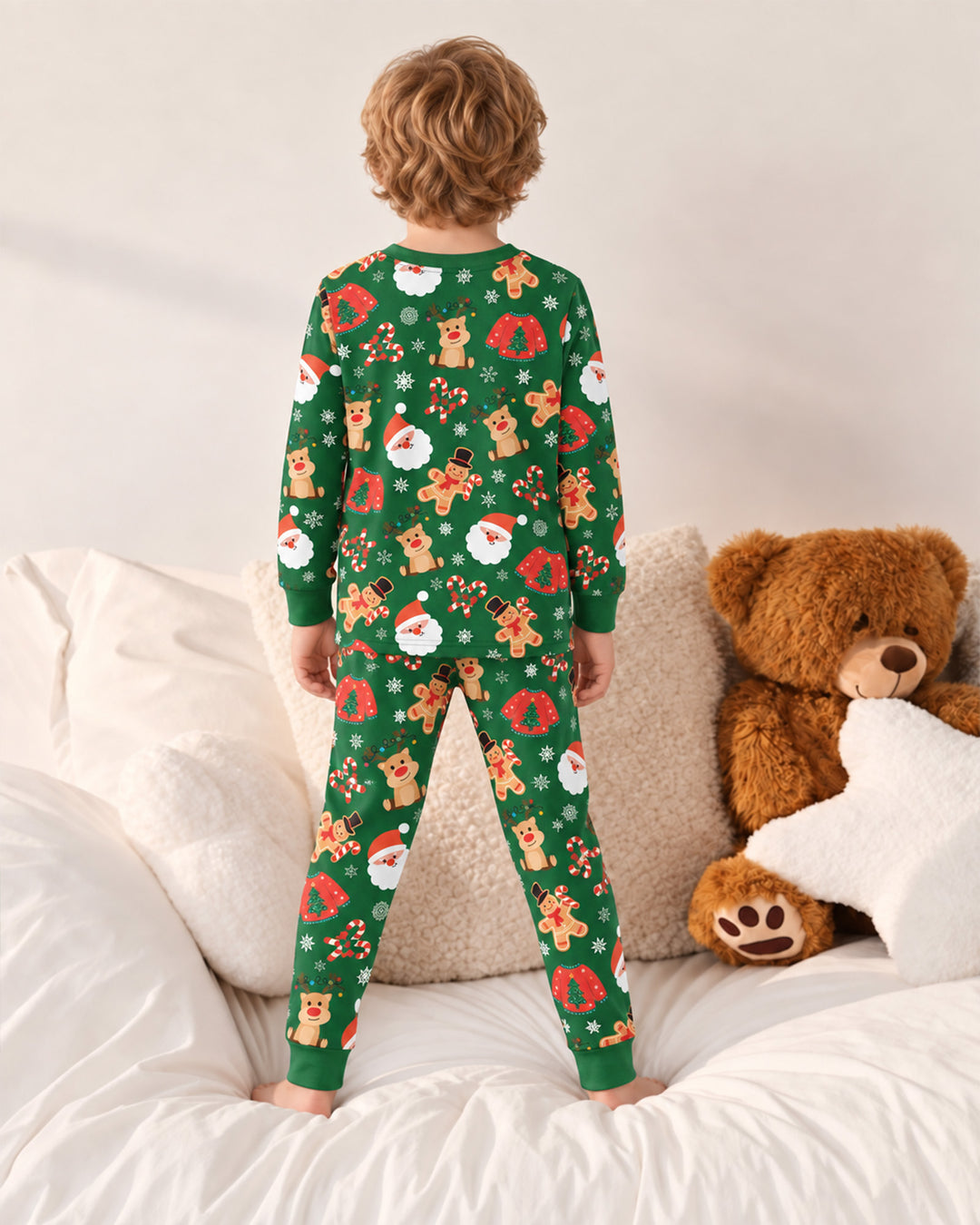 Personalized Christmas Crew Family Matching Bamboo Two Piece Long Sleeve Pajama Set
