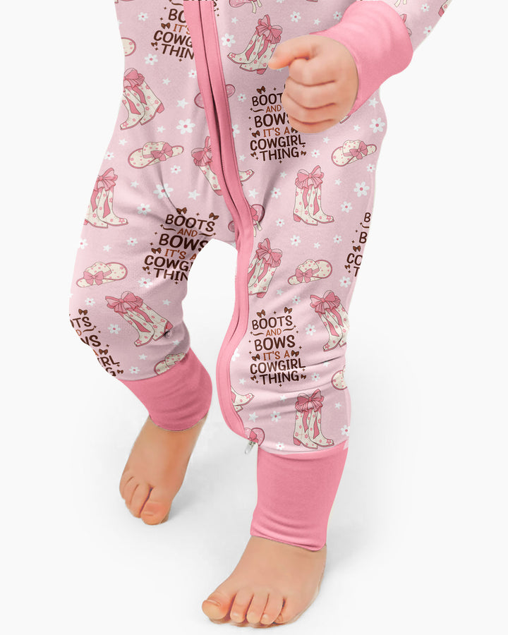 Western Cowgirl Boots And Bows Bamboo Convertible Zippy