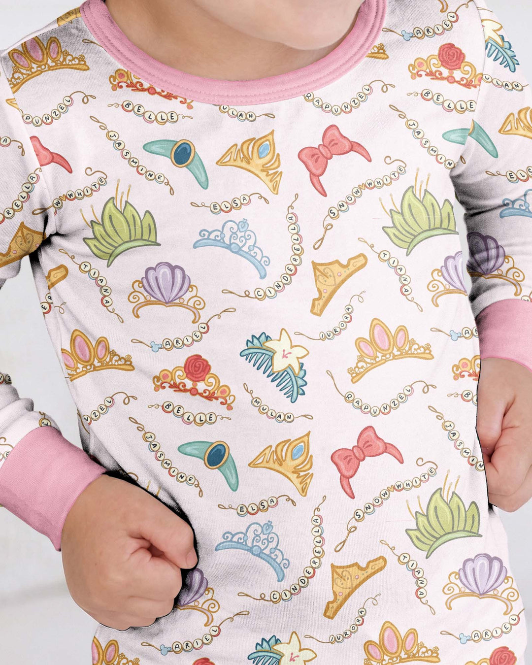 Princess Crowns Bamboo Two Piece Long Sleeve Pajama Set