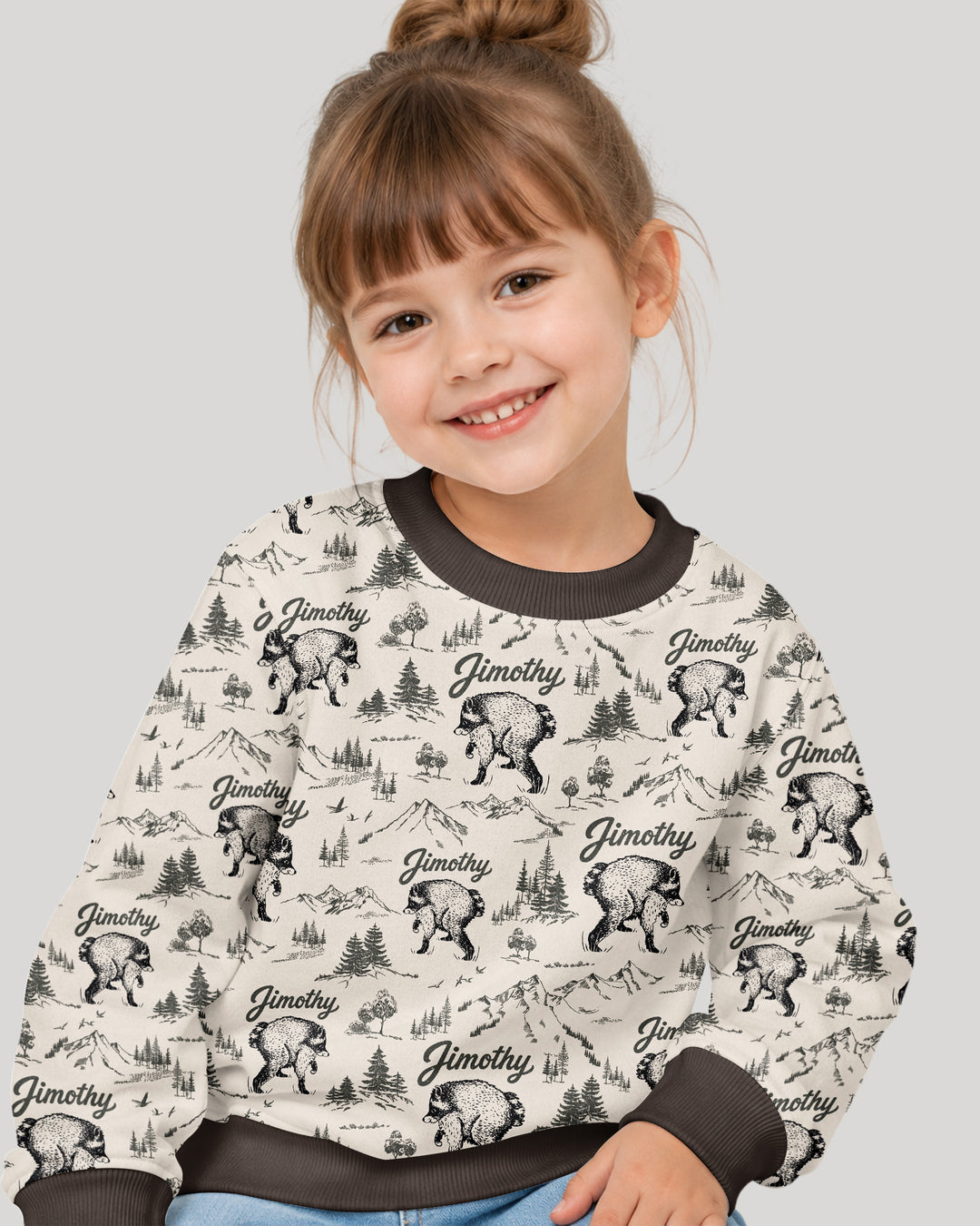 Vintage Jimothy Racoon Family Matching Bamboo Crewneck Sweatshirt