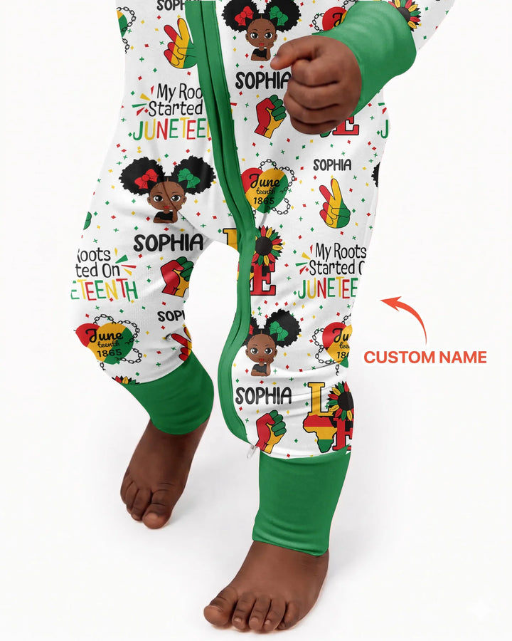 Custom Name My Roots Started On Juneteenth Bamboo Convertible Zippy