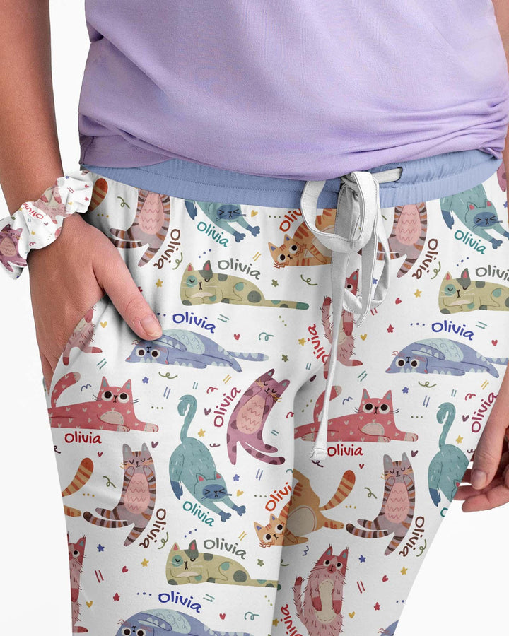 Cat Nap Crew Bamboo Women Pajama Set