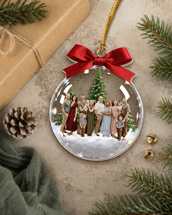Family Photo Christmas Acrylic Ornament