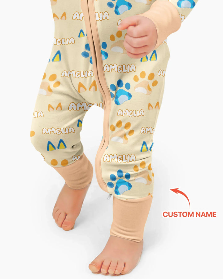 Custom Name Favourite Blue Dog Family Matching Bamboo Convertible Zippy