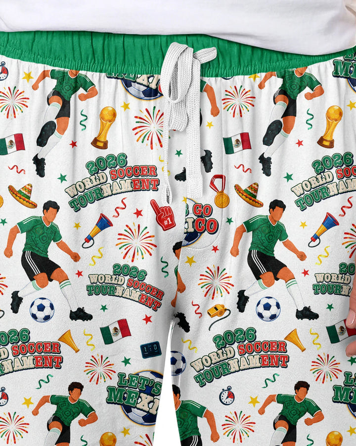 World Soccer Tournament Let's Go Mexico Family Matching Bamboo Men's Pajama Set