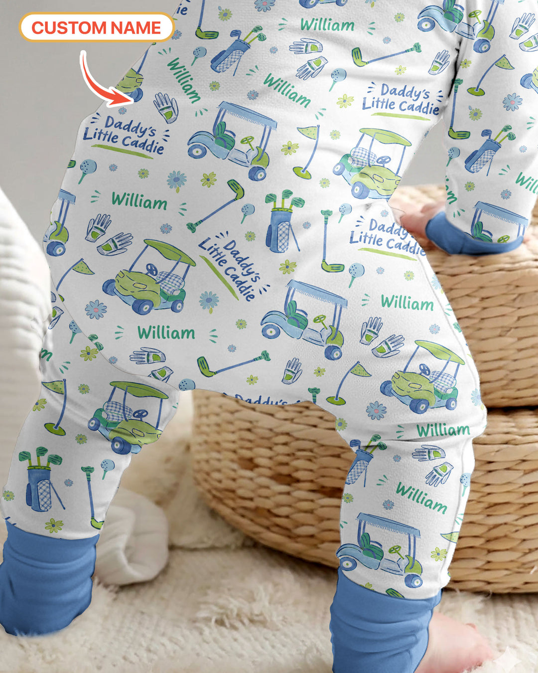 Daddy's Little Caddie Custom Name Bamboo Convertible Zippy