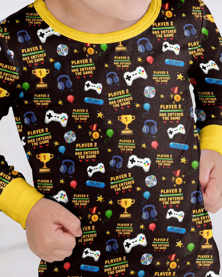 Leveled Up Daddy & Me Matching Bamboo Two Piece Long Sleeve Pajama Set