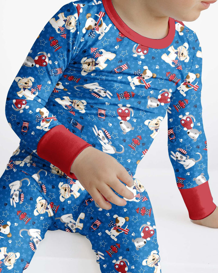 Red, White & Woof Family Matching Bamboo Two Piece Long Sleeve Pajama Set