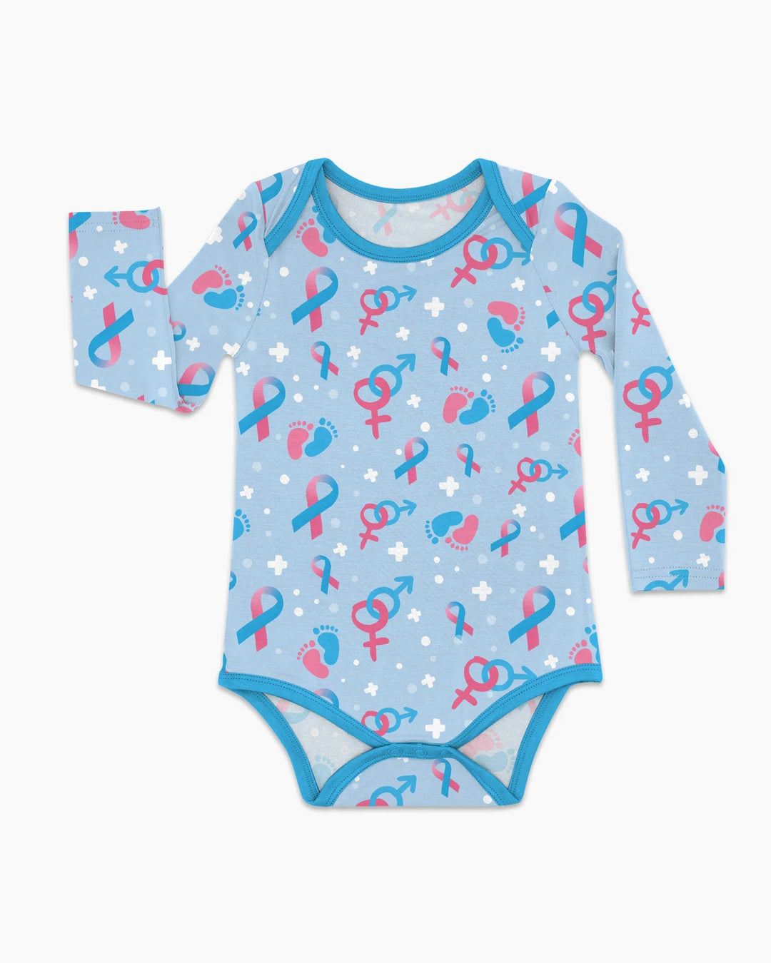 Infertility Awareness Blue and Pink Bamboo Bodysuit