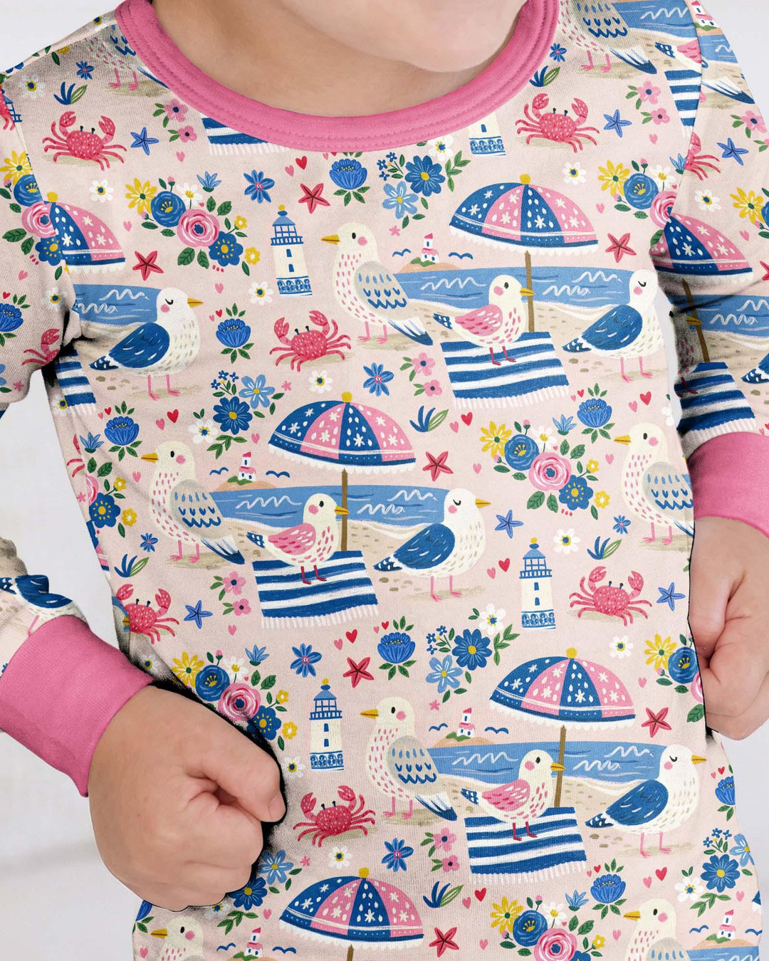 A Day At The Shore Bamboo Two Piece Long Sleeve Pajama Set