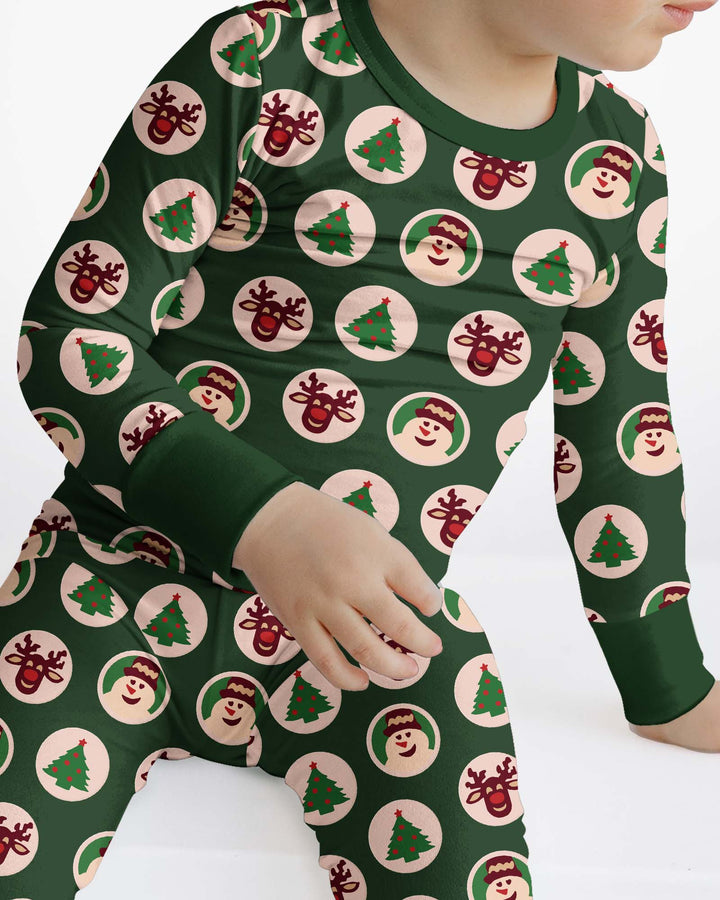 Christmas Dinner Bamboo Two Piece Long Sleeve Pajama Set