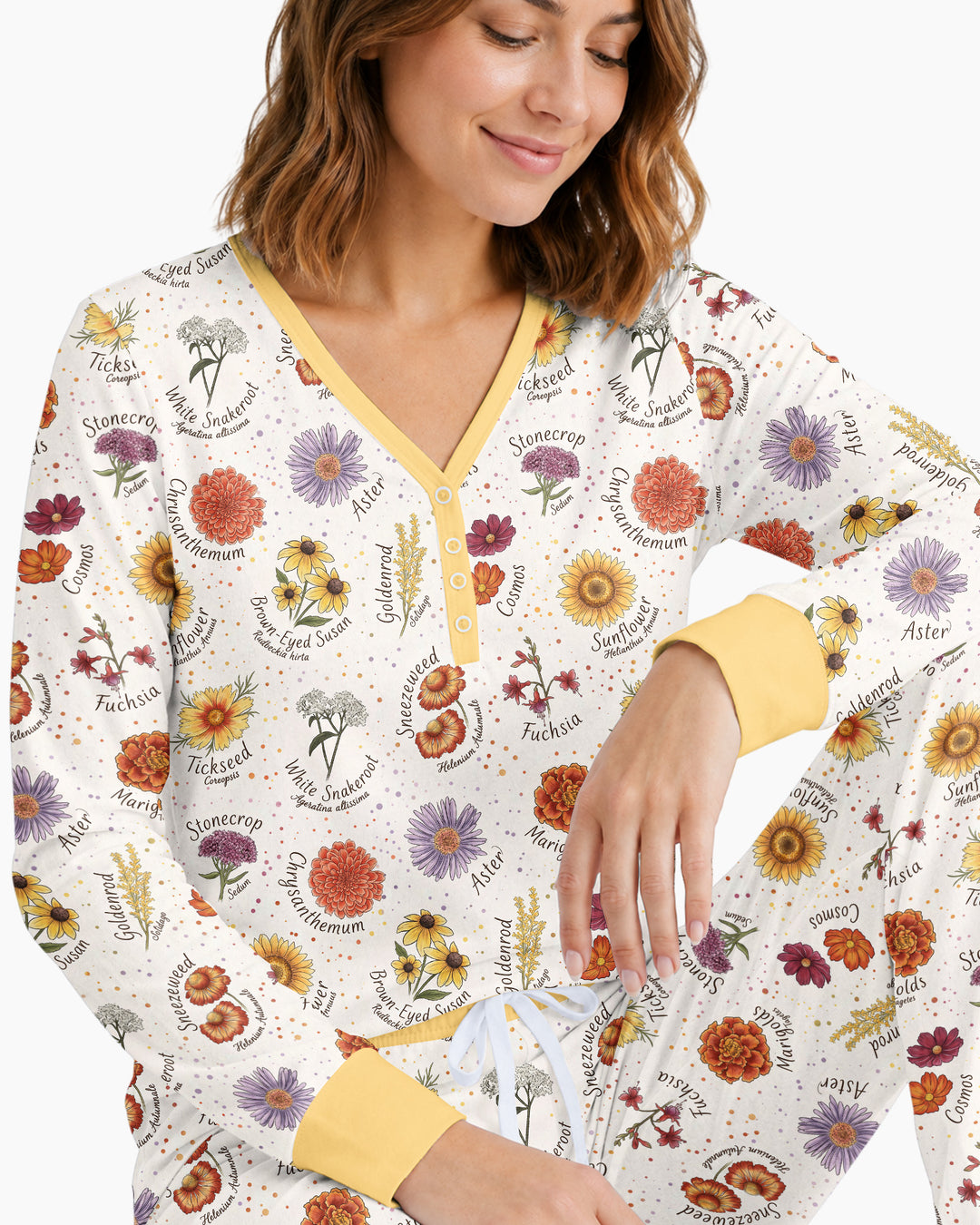 Autumn Blooms of North America Bamboo Women Pajama Set