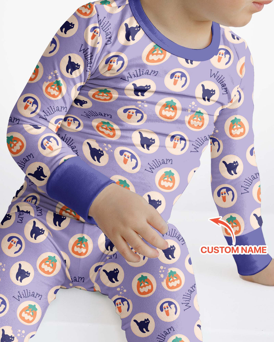Boo Crew Custom Name Bamboo Two Piece Long Sleeve Pajama Set