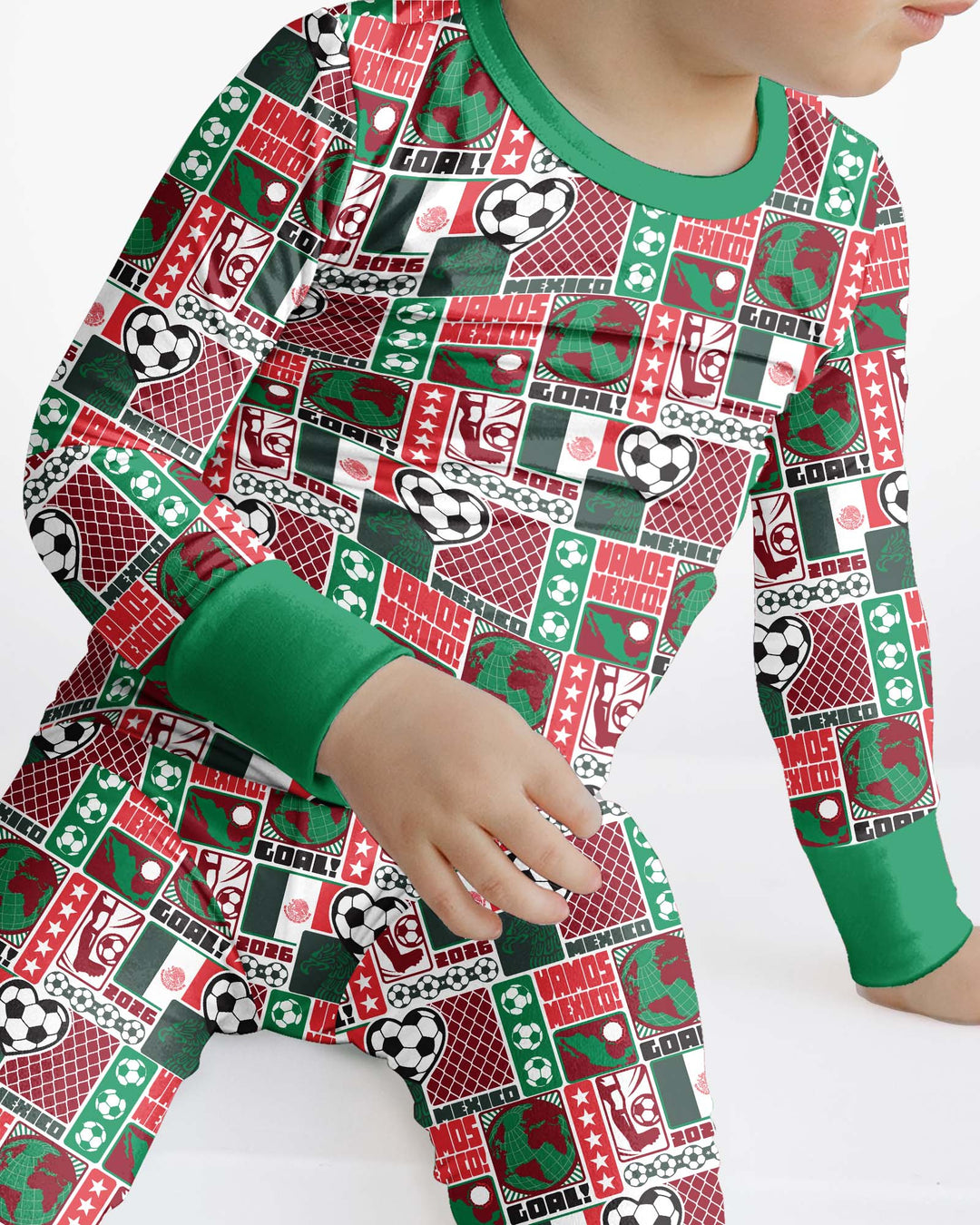 World Soccer Vamos Mexico Bamboo Two Piece Long Sleeve Pajama Set