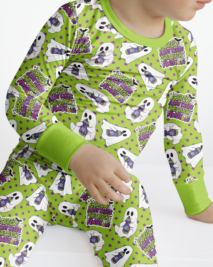 Boo Brew Ghosts Bamboo Two Piece Long Sleeve Pajama Set
