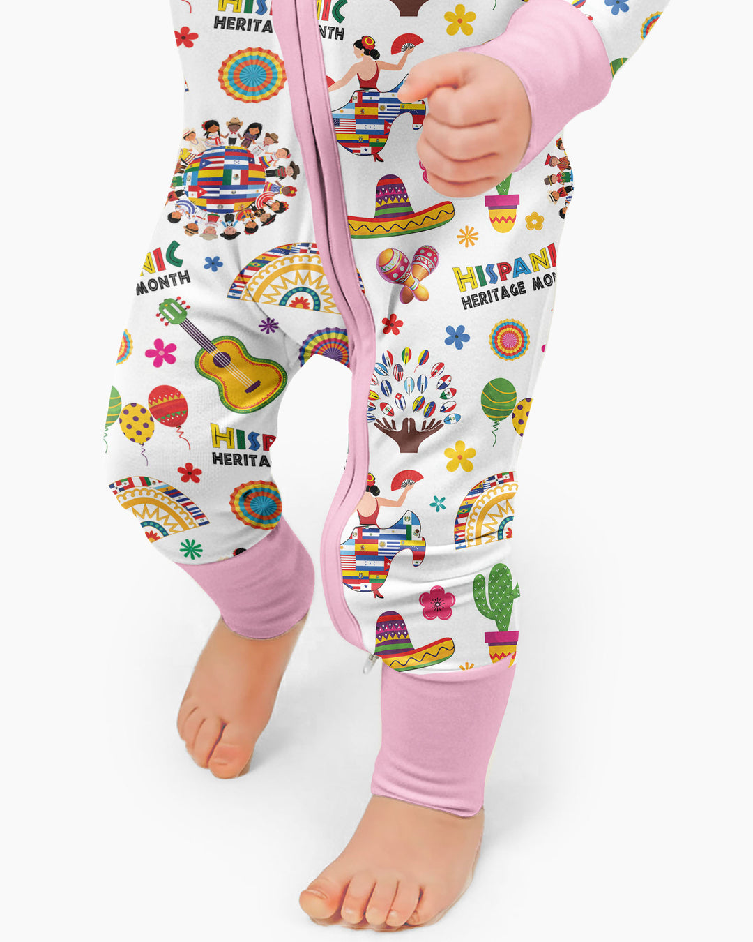 Hispanic Heritage Month Latin Childs With Flag Bamboo Convertible Zippy
