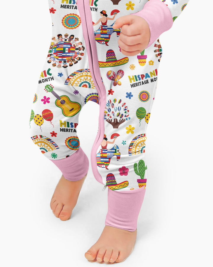 Hispanic Heritage Month Latin Childs With Flag Bamboo Convertible Zippy