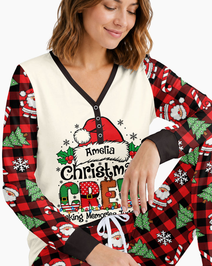 Custom Name Family Matching Christmas Crew Making Memories Together Bamboo Women Pajama Set