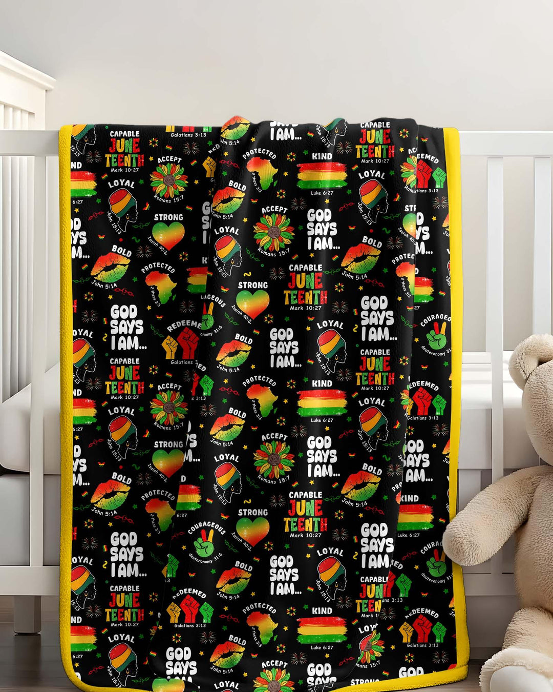 God Says I Am Juneteenth Blessings Bamboo Blanket